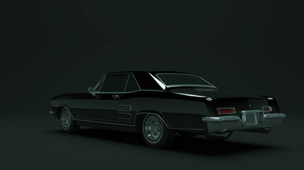 istock Powerful Black Gangster Luxury 1960's Style Car 1195873723