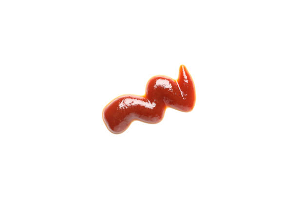 istock Red sauce smear isolated on white background 1195877969