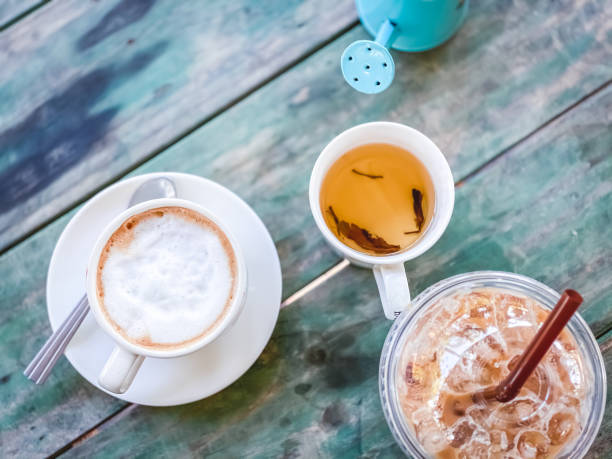 istock Hot and iced coffee cappuccino 1195882829