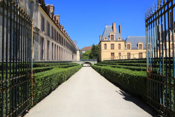 Fontainebleau castle. 12th century. Fontainebleau. Seine and Marne. France. France. Seine et Marne. Fontainebleau. 08/24/2016. This colorful image depicts the castle of Fontainebleau. 12th century. chateau de fontainbleau stock pictures, royalty-free photos & images