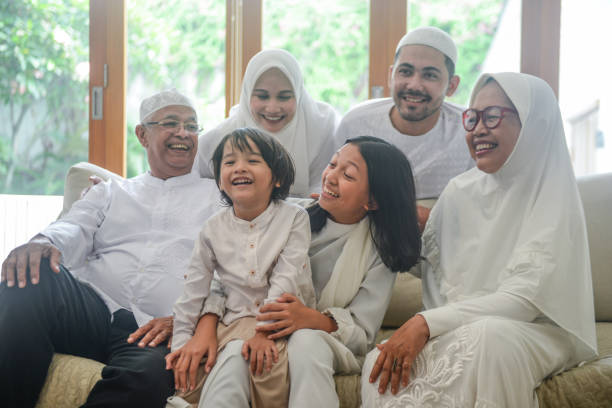 istock Multi generation Asian muslim family gathered for Hari Raya Puasa 1195893290