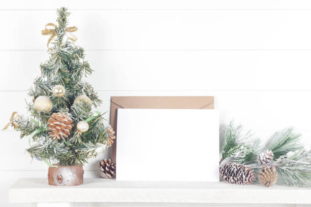 istock Horizontal Christmas Invitation Mockup on White Background 1195899895
