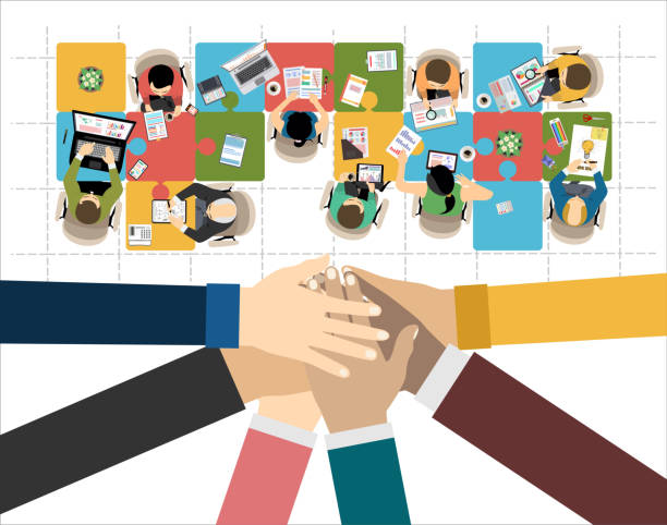 istock Flat design illustration concepts for business analysis and planning, consulting, team work, project management. Business, team work, cooperation and partnership. 1195901000