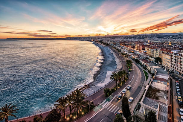 istock Panorama of Nice in evening 1195902217