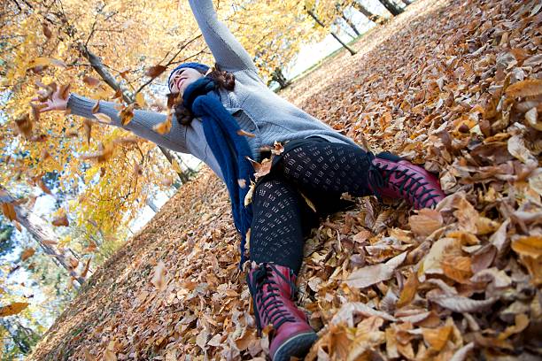 istock Happy girl playing in park 119590781