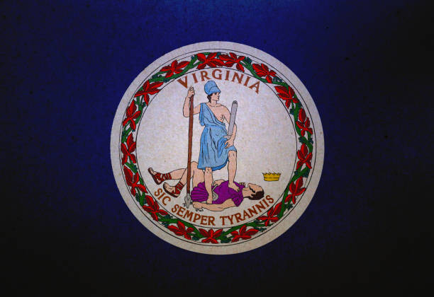 istock Grunge Virginia state flag printed on a paper 1195910185
