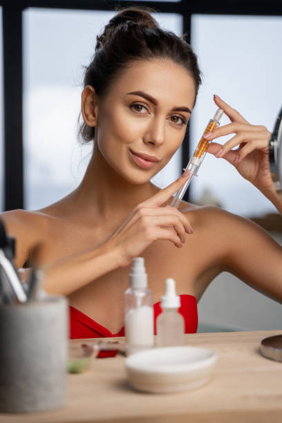 istock Serious woman preparing for a beauty procedure 1195914332