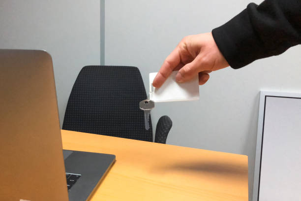 istock Magnetic badge card. Access card for staff 1195915346