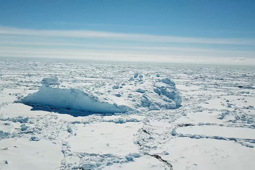 Ice arrays of antarctica. Icebergs in Antarctic waters.