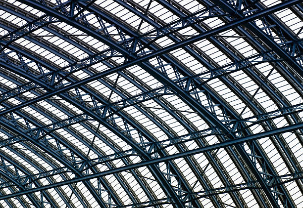 Steel and glass roof stock photo
