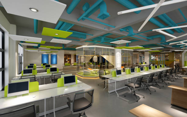 istock 3d render of modern office and working space 1195927238