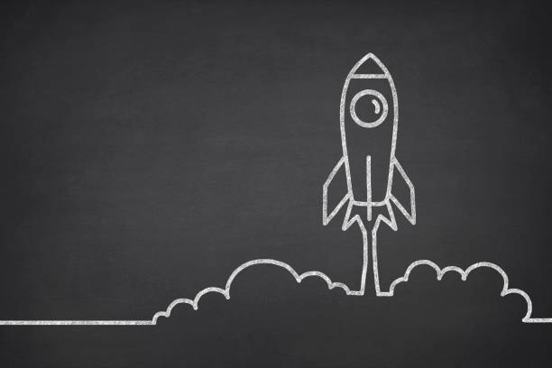 istock Business Startup Concept with Space Rocket 1195931550