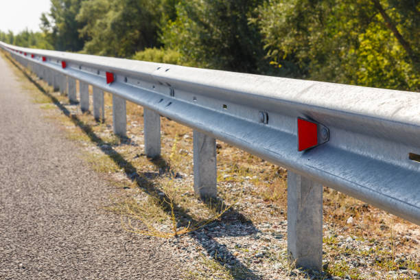 istock road reflectors along the road 1195931664