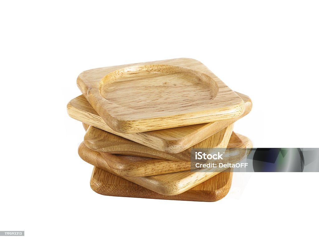 Pila di sottobicchieri in legno - Foto stock royalty-free di Astratto