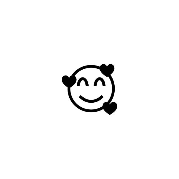 Face Emoji Vector Icon Isolated Smiling Face Smiley Cute Black