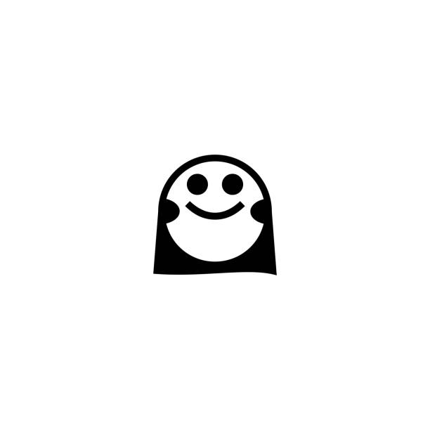 Face Emoji Vector Icon Isolated Smiling Face Smiley Cute Black