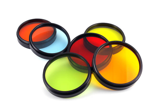istock Pile of colored lens filters on white background 119593838