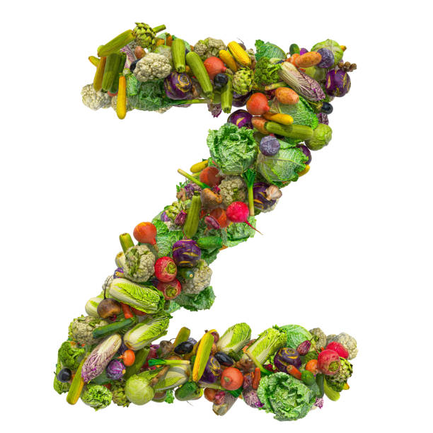 istock Letter Z, vegetables font. 3D rendering isolated on  white background 1195940528