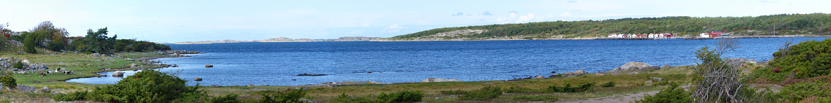 Panoramic view of landscapes and coast the Koster, Sydkoster and Nordkoster islands. Archipielago of Kosterhavets Nationalpark. Stromstad. Bohuslan. Sweden.