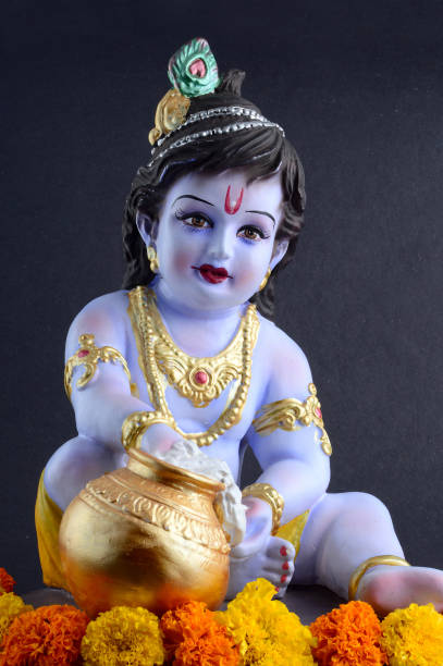 istock Hindu God Krishna on dark background 1195944877