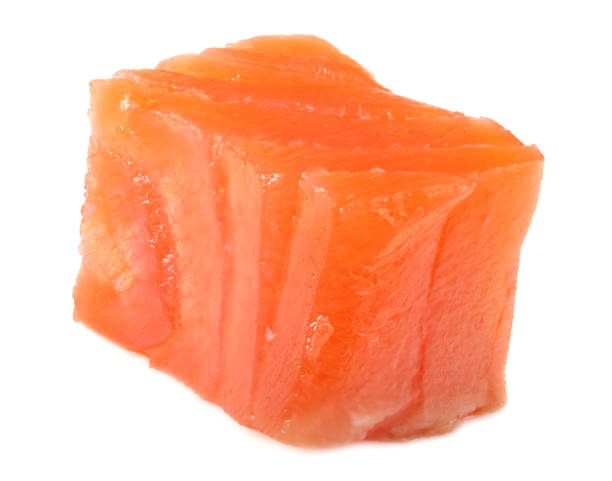 istock Red fish. Raw salmon fillet isolate on white background 1195945644
