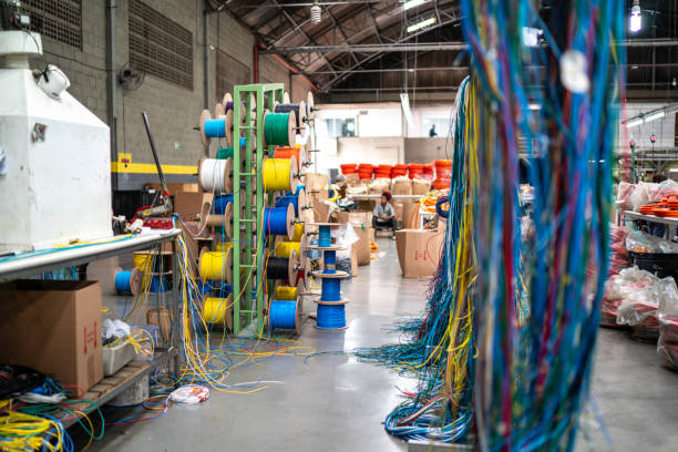 istock Big factory and production line 1195953941