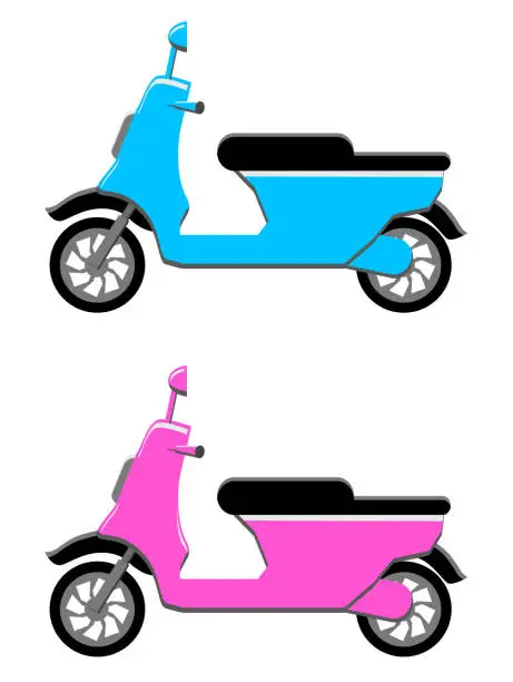 Vector illustration of Two vespa motorcycles vector icon