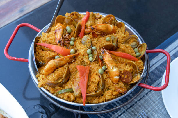 istock popular spanish style food paella 1195964124