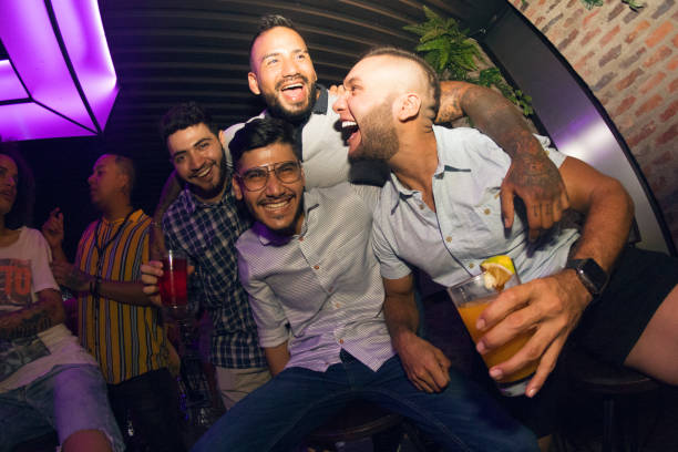 istock Friends meeting at the party disco 1195965516