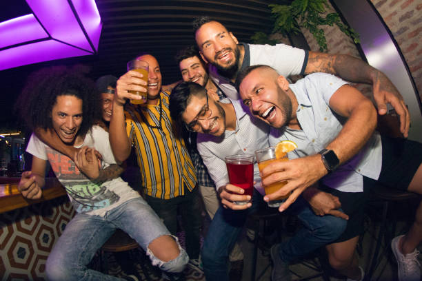 istock Friends meeting at the party disco 1195965544
