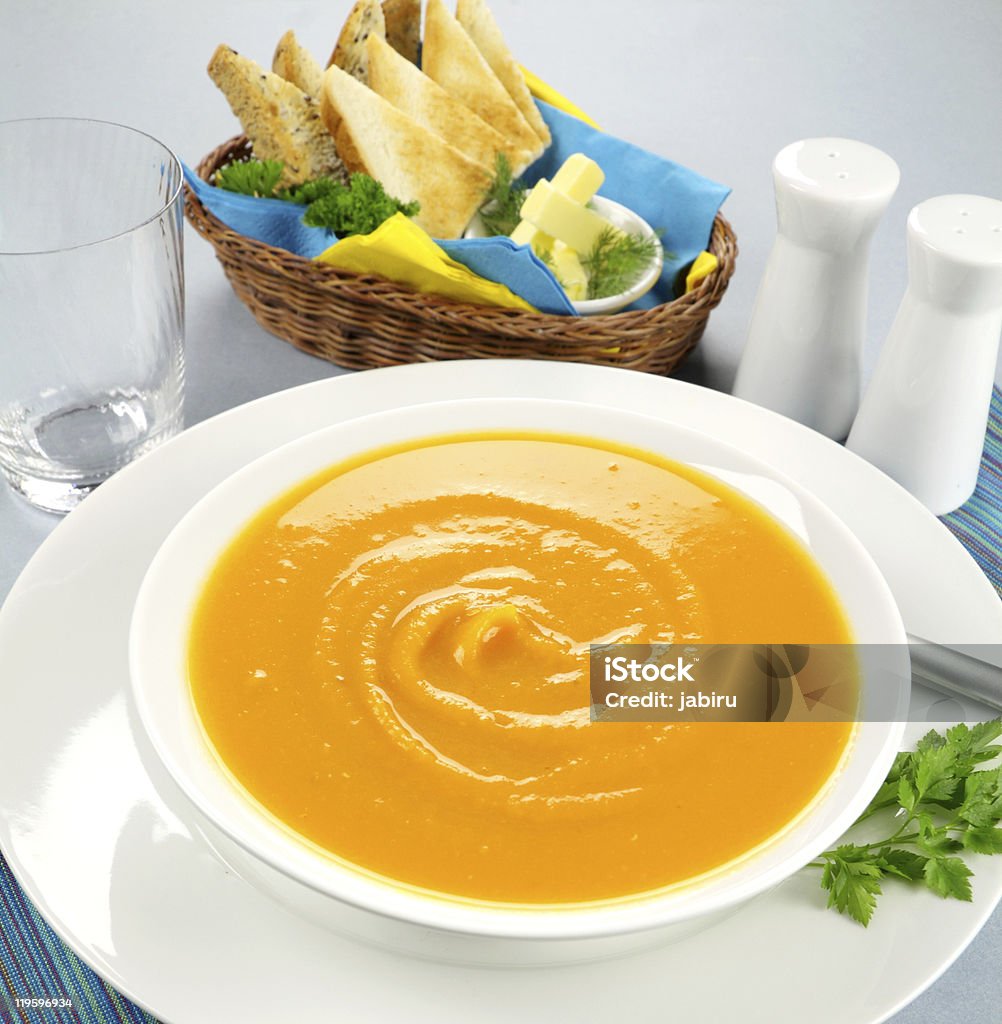 Hearty Pumpkin Soup  Butter Stock Photo