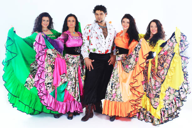 istock group portrait of a Gypsy dance group.i 1195975475