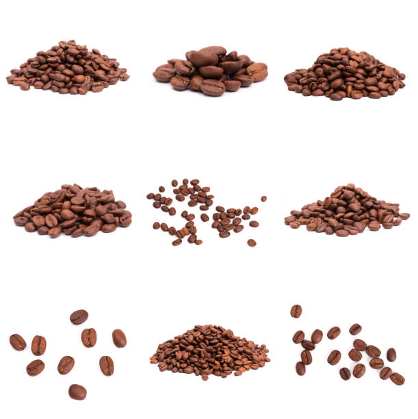 istock set of roasted coffee beans. Isolated on a white background. 1195975502
