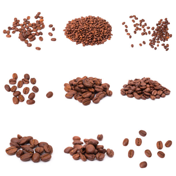 istock set of roasted coffee beans. Isolated on a white background. 1195975532