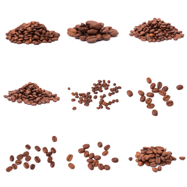 istock set of roasted coffee beans. Isolated on a white background. 1195976062