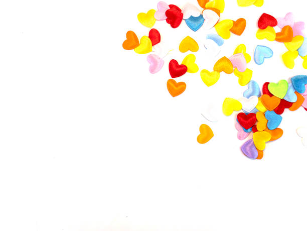 istock Multi-colored hearts on a white background for Valentine's Day with a place for text. 1195985064