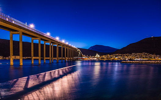 Famous bridge in Tromso Norway Scandinavian architecture Europe