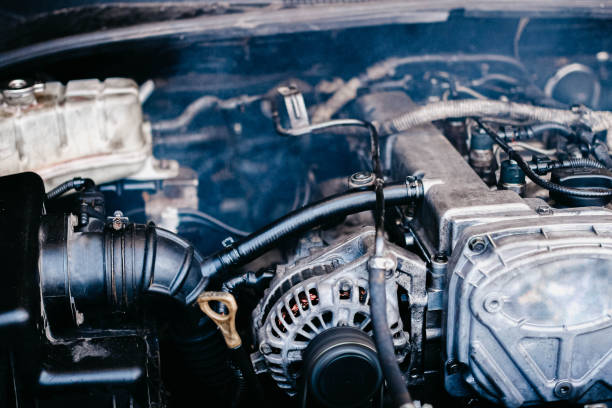 istock car generator and oil dipstick. 1195986939