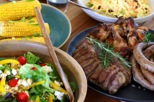 barbeque braai meal ready to eat on table