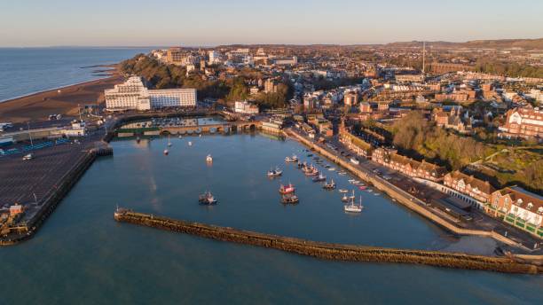 istock Folkestone harbour from the air. 1195997809