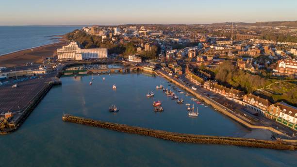 istock Folkestone harbour from the air. 1195997813