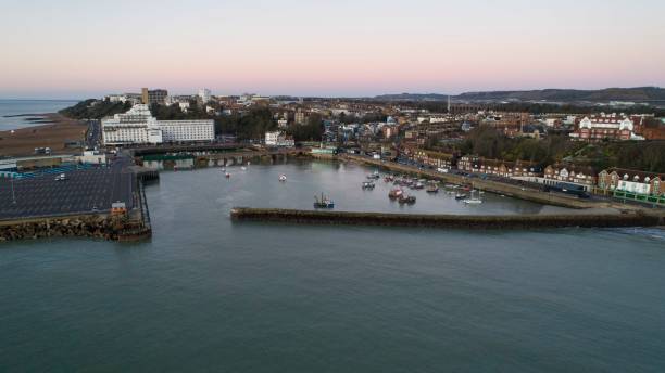 istock Folkestone harbour from the air. 1195997861