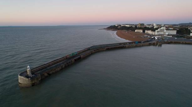 istock Folkestone and the Harbour Arm from the air. 1195997895