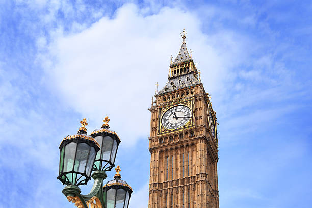 istock Big Ben with Street lamp in foreground 119600303