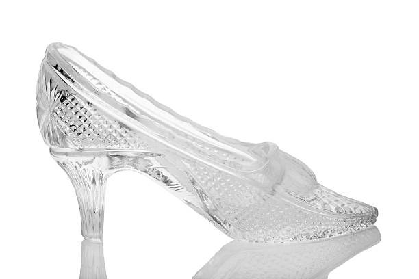 istock glass shoe and reflection on white 119600450
