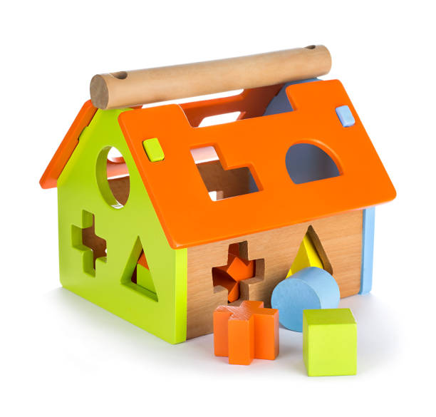istock Children's toy house isolated on white background. 1196005649