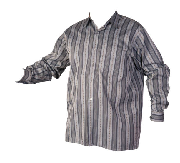 istock men's shirt with long sleeves isolated on a white background. 1196005788