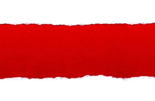 istock White paper with torn edges isolated with a bright red color paper background inside. Good paper texture 1196006747