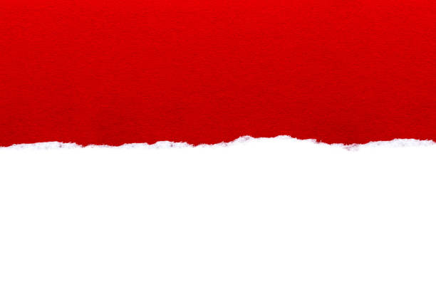 istock White paper with torn edges isolated with a bright red color paper background inside. Good paper texture 1196006754