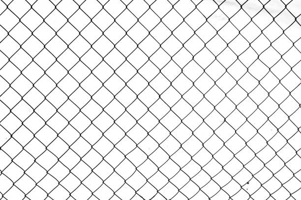 istock Wire fence in the snow. Black and white abstract backgraund. 1196012728